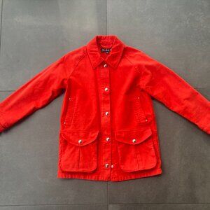 J. Crew Broken-in Barn Jacket in brushed chino in Crisp Scarlet